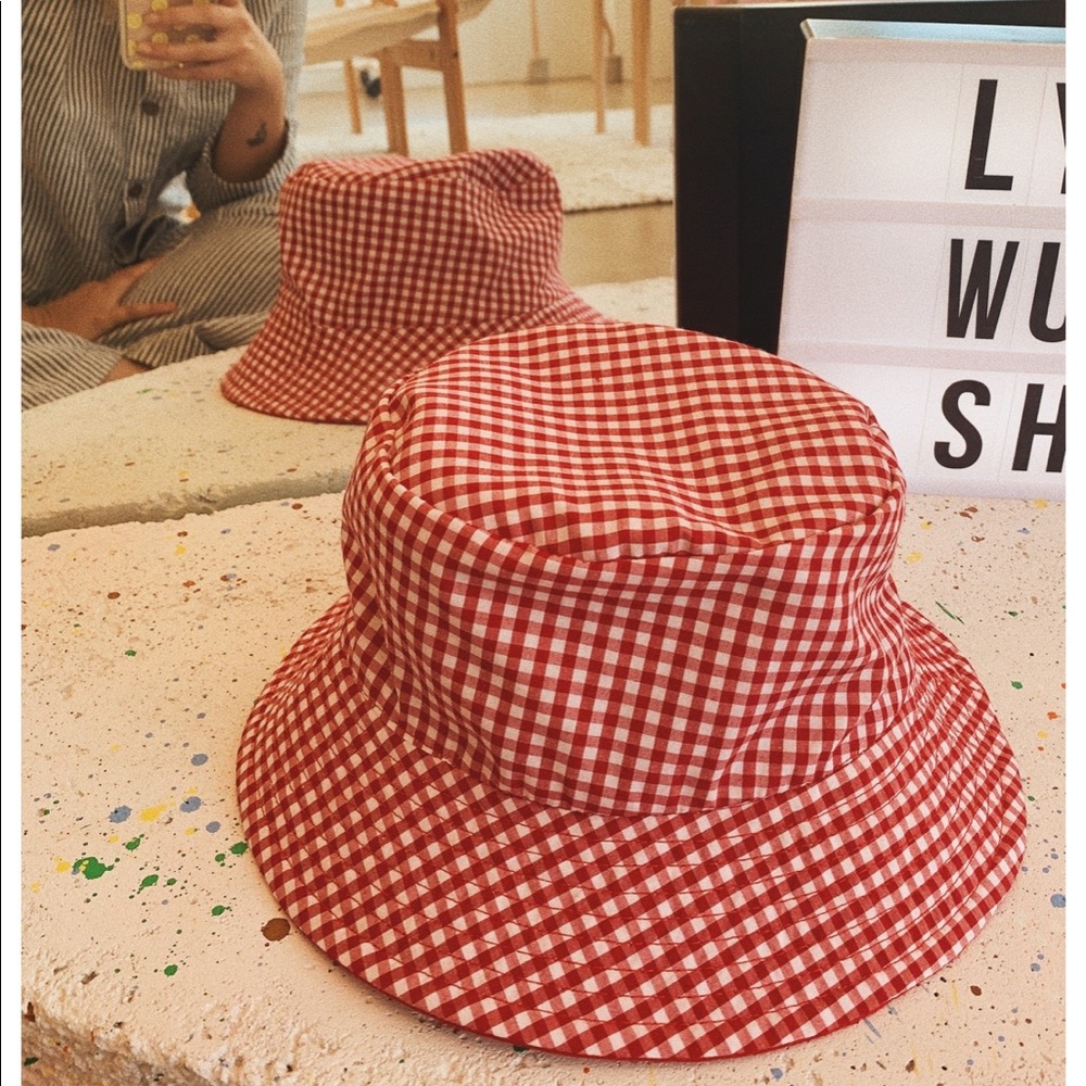 Lykke Wullf reversible  gingham bucket hat